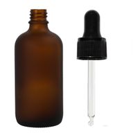 bouteilles compte-gouttes en verre ambré givré de 100 ml avec pipette noire