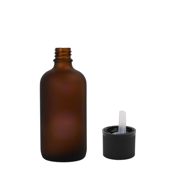 flacons compte-gouttes en verre ambré givré de 10 ml avec bouchon compte-gouttes à sécurité enfant