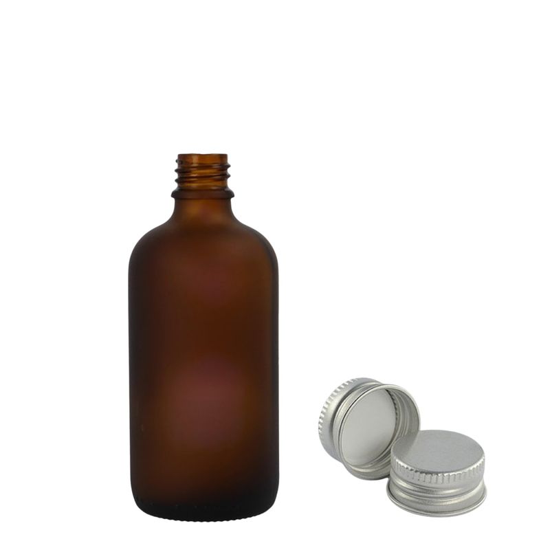 bouteilles compte-gouttes en verre ambré givré de 10 ml avec bouchon en aluminium