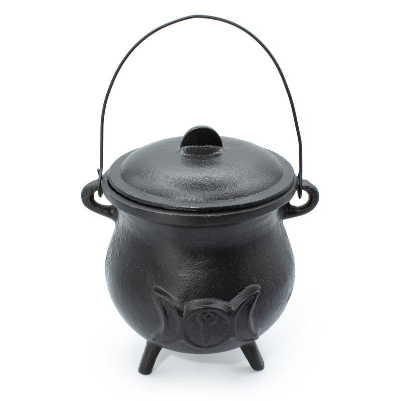 Très Gros Chaudron en Fonte avec Triple Lune 23x18 cm (au moins 4 kg)