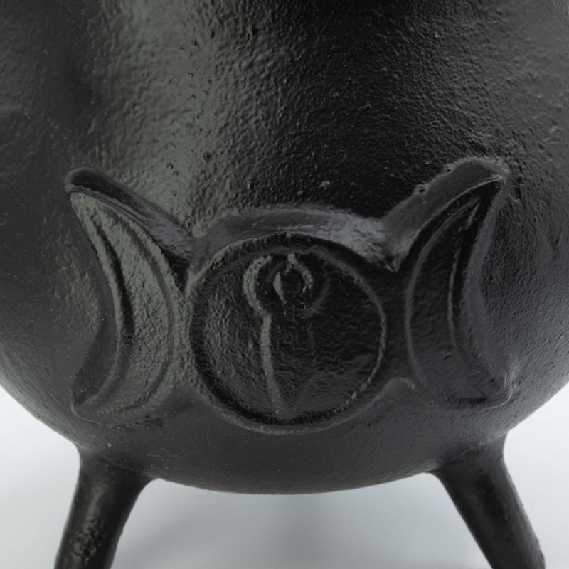 Très Gros Chaudron en Fonte avec Triple Lune 23x18 cm (au moins 4 kg)