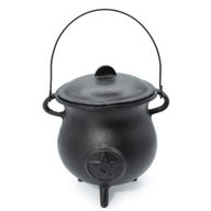 Très Gros Chaudron en Fonte avec Pentagramme 23 × 18 cm (au moins 4 kg)