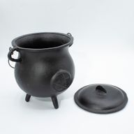 Très Gros Chaudron en Fonte avec Pentagramme 23 × 18 cm (au moins 4 kg)