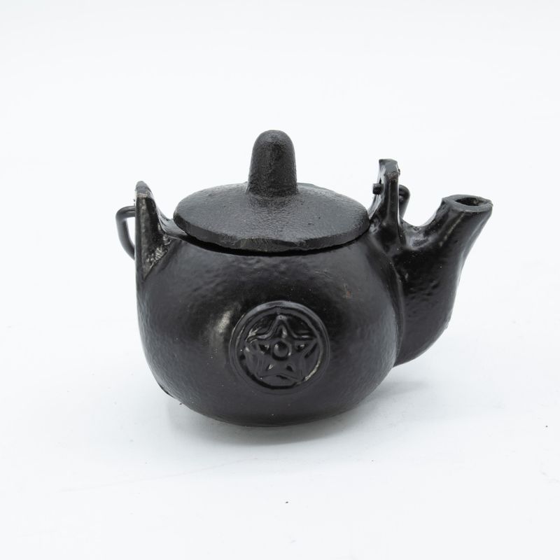 Petit Chaudron Rituel en Fonte avec Pentagone – 8 x 8 x 10 cm