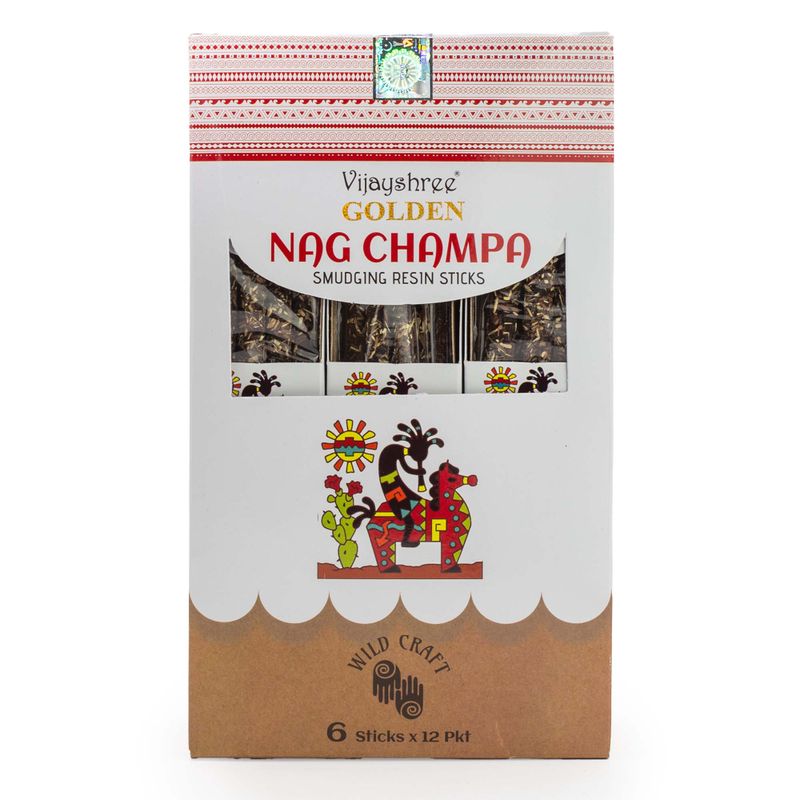 Bâtons d’Encens Résine Purifiante – Nag Champa Doré 30 g (6 pcs)
