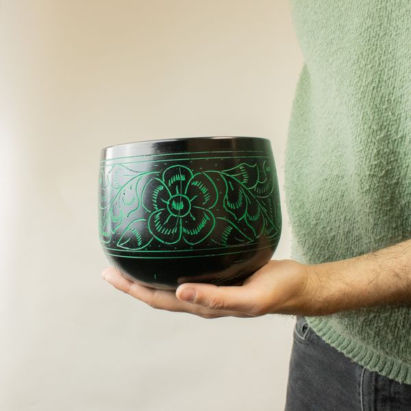 Bol Chantant en Fonte – Champignon Magique - Vert (15 cm)