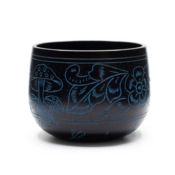 Bol Chantant en Fonte – Champignon Magique - Bleu (15 cm)