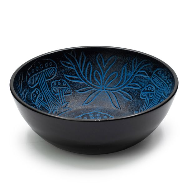 Bol Chantant en Fonte – Champignon Magique- Bleu (20 cm)