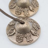 Tingsha Tibétain en Laiton - Symboles Porte-Bonheur - environ 6 cm (155 g)