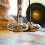 Tingsha Tibétain en Laiton- Sept Chakras - environ 7 cm (255 g)