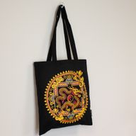 Sac Cabas Basique Iconic - Dragon Yin et Yang - Noir 6 oz (40 × 36 cm)