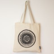 Sac Tote Bag Basique Iconic - Mandala urbain - (40x37cm) - Naturel 4oz