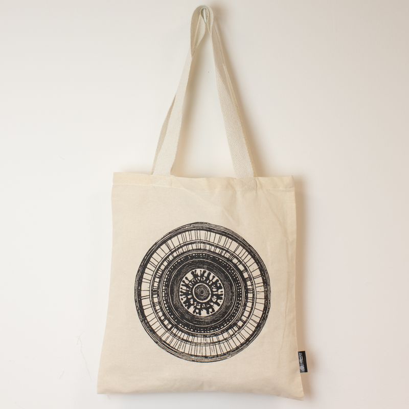 Sac Tote Bag Basique Iconic - Mandala urbain - (40x37cm) - Naturel 4oz