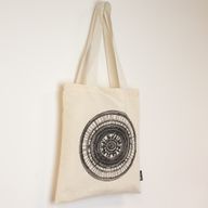 Sac Tote Bag Basique Iconic - Mandala urbain - (40x37cm) - Naturel 4oz