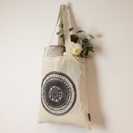 Sac Tote Bag Basique Iconic - Mandala urbain - (40x37cm) - Naturel 4oz