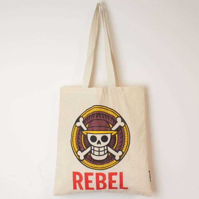 Sac Tote Bag Basique Iconic - REBEL - (40x37cm) - Naturel 4oz