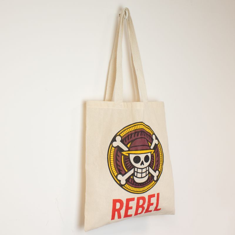 Sac Tote Bag Basique Iconic - REBEL - (40x37cm) - Naturel 4oz