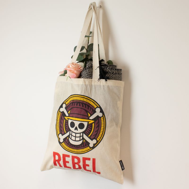 Sac Tote Bag Basique Iconic - REBEL - (40x37cm) - Naturel 4oz