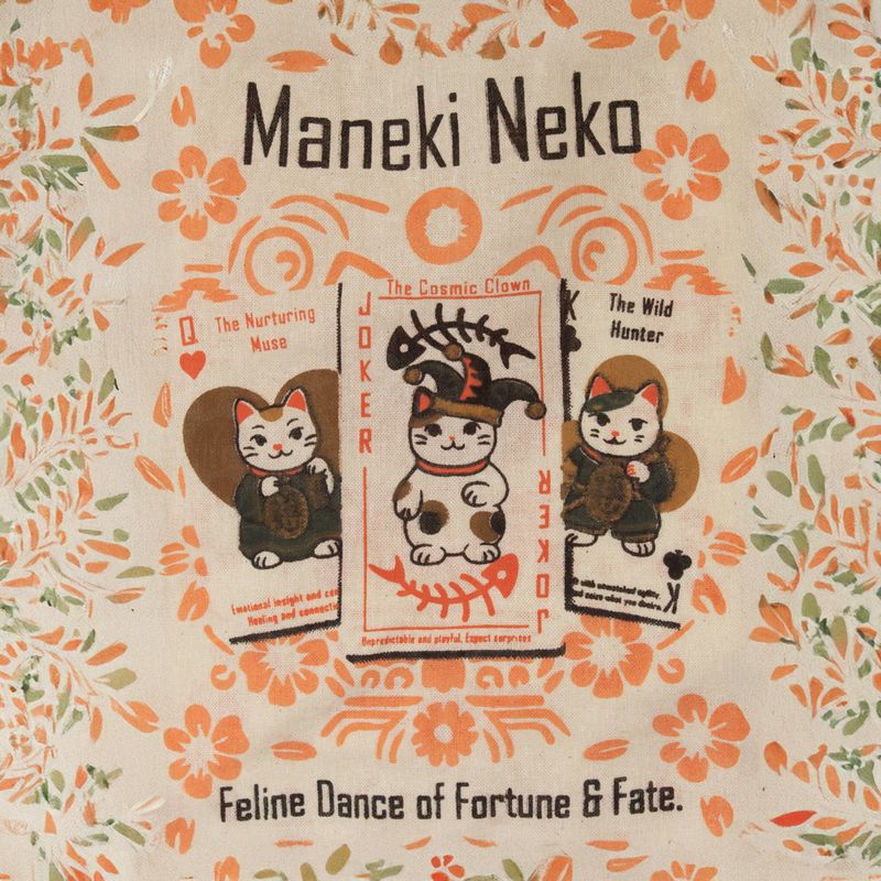 Mini Sac Cabas Cadeau Basique Iconic - Maneki Neko (4 designs assortis) - (25 x 20 cm) - Naturel 4 oz