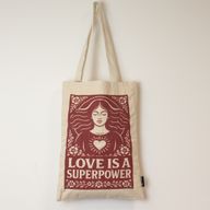 Sac Tote Bag Toni Iconic- L'amour est un super-pouvoir (42 x 30 cm) - Naturel 10 oz