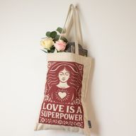 Sac Tote Bag Toni Iconic- L'amour est un super-pouvoir (42 x 30 cm) - Naturel 10 oz