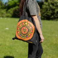 Sac Tote Bag Basique Iconic - Luna Alchemy Wheel - Noir 6oz (40x36cm)