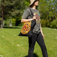 Sac Cabas Basique Iconic - Dragon Yin et Yang - Noir 6 oz (40 × 36 cm)