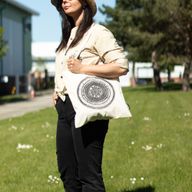 Sac Tote Bag Basique Iconic - Mandala urbain - (40x37cm) - Naturel 4oz