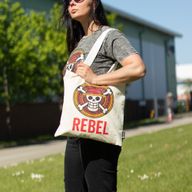 Sac Tote Bag Basique Iconic - REBEL - (40x37cm) - Naturel 4oz