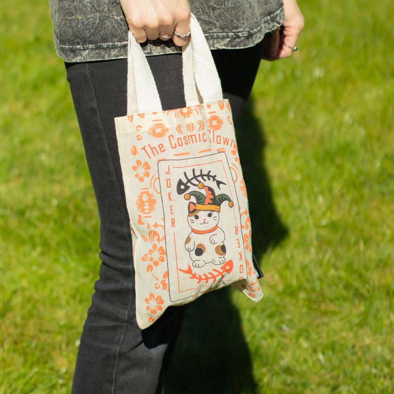 Mini Sac Cabas Cadeau Basique Iconic - Maneki Neko (4 designs assortis) - (25 x 20 cm) - Naturel 4 oz