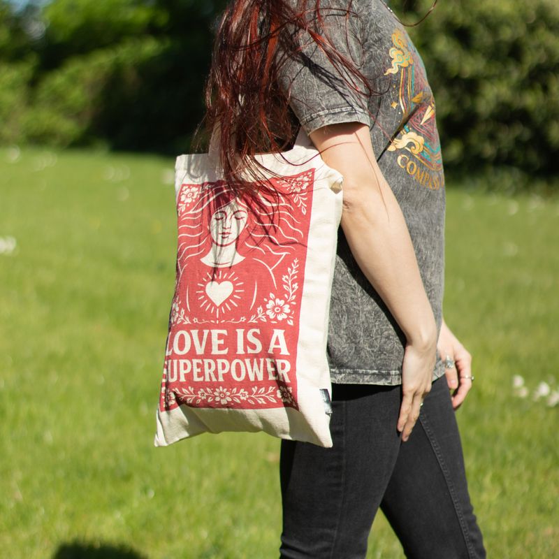 Sac Tote Bag Toni Iconic- L'amour est un super-pouvoir (42 x 30 cm) - Naturel 10 oz