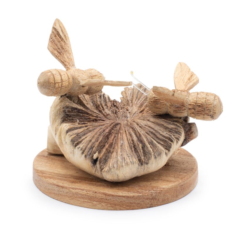 Sculpture Artisanale en Bois de Parasite - Abeilles au travail