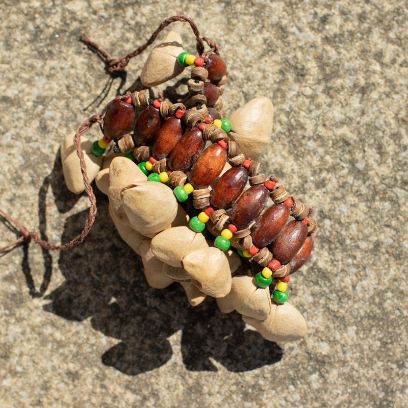 Hochet de Cheville en Coque de Kenari - Bracelet à grelots (20 coques)