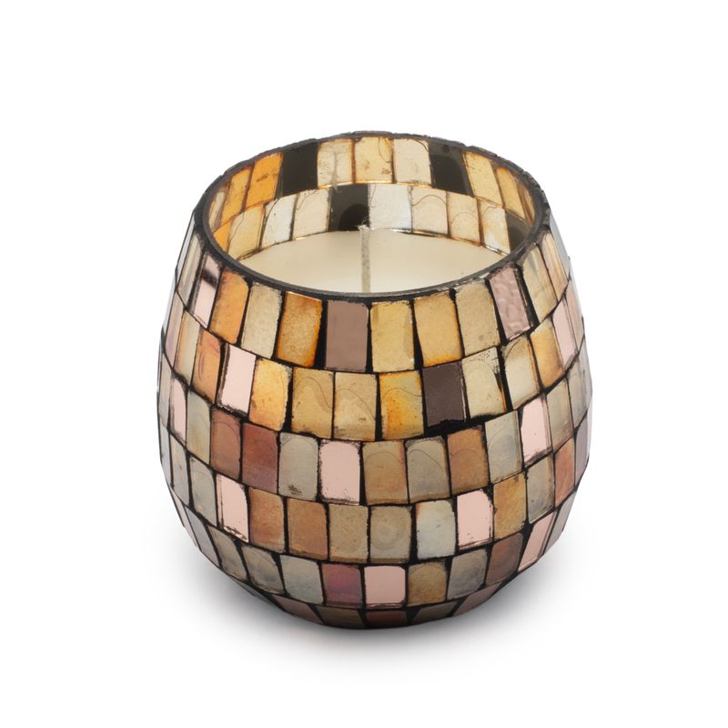Mosaïque Ambrée – Bougies En Pot En Verre – Petit