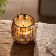 Mosaïque Ambrée – Bougies En Pot En Verre – Petit