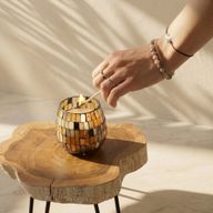 Mosaïque Ambrée – Bougies En Pot En Verre – Petit