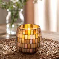 Mosaïque Ambrée – Bougies En Pot En Verre – Moyen