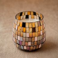 Mosaïque Ambrée – Bougies En Pot En Verre – Moyen