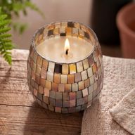 Mosaïque Ambrée – Bougies En Pot En Verre – Moyen