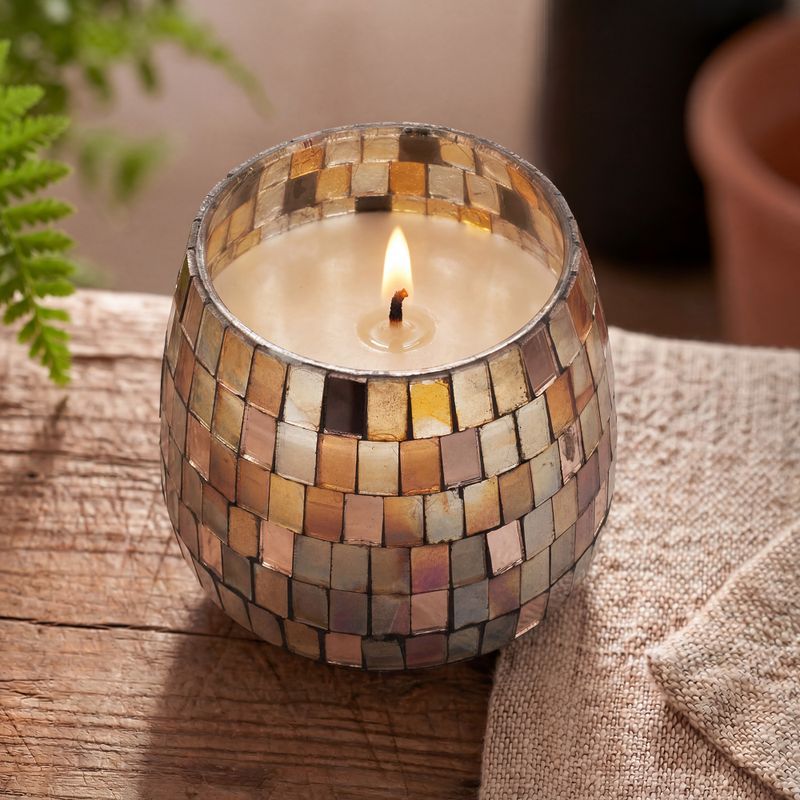 Mosaïque Ambrée – Bougies En Pot En Verre – Moyen