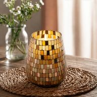 Mosaïque Ambrée – Bougies En Pot En Verre – Grand