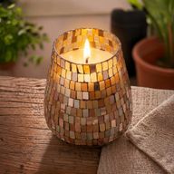 Mosaïque Ambrée – Bougies En Pot En Verre – Grand