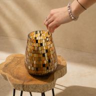 Mosaïque Ambrée – Bougies En Pot En Verre – Grand
