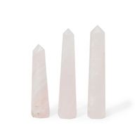 Pointes Obélisques à Six Faces en Pierre Naturelle environ 11 cm - Quartz rose