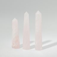 Pointes Obélisques à Six Faces en Pierre Naturelle environ 11 cm - Quartz rose