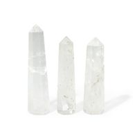 Pointes Obélisques à Six Faces en Pierre Naturelle environ 11 cm - Quartz clair