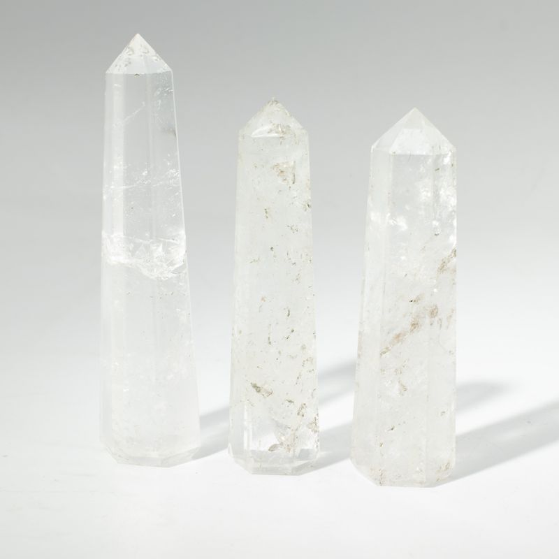 Pointes Obélisques à Six Faces en Pierre Naturelle environ 11 cm - Quartz clair