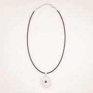 Pendentifs dévotionnels indiens - plaqué argent (cordon de 45 cm) - Améthyste d’adoration du soleil
