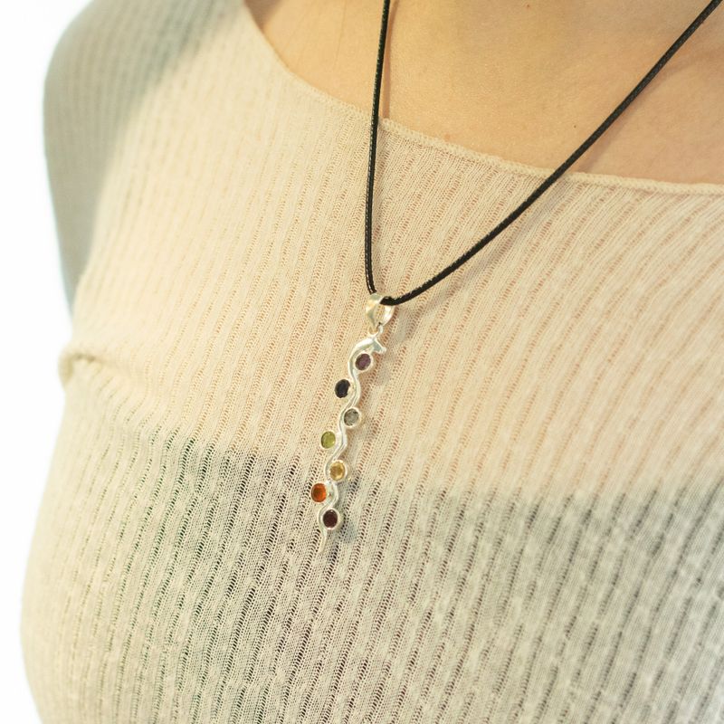 Pendentifs dévotionnels indiens - Plaqué argent (cordon de 45 cm) - Chakra du serpent