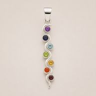 Pendentifs dévotionnels indiens - Plaqué argent (cordon de 45 cm) - Chakra du serpent